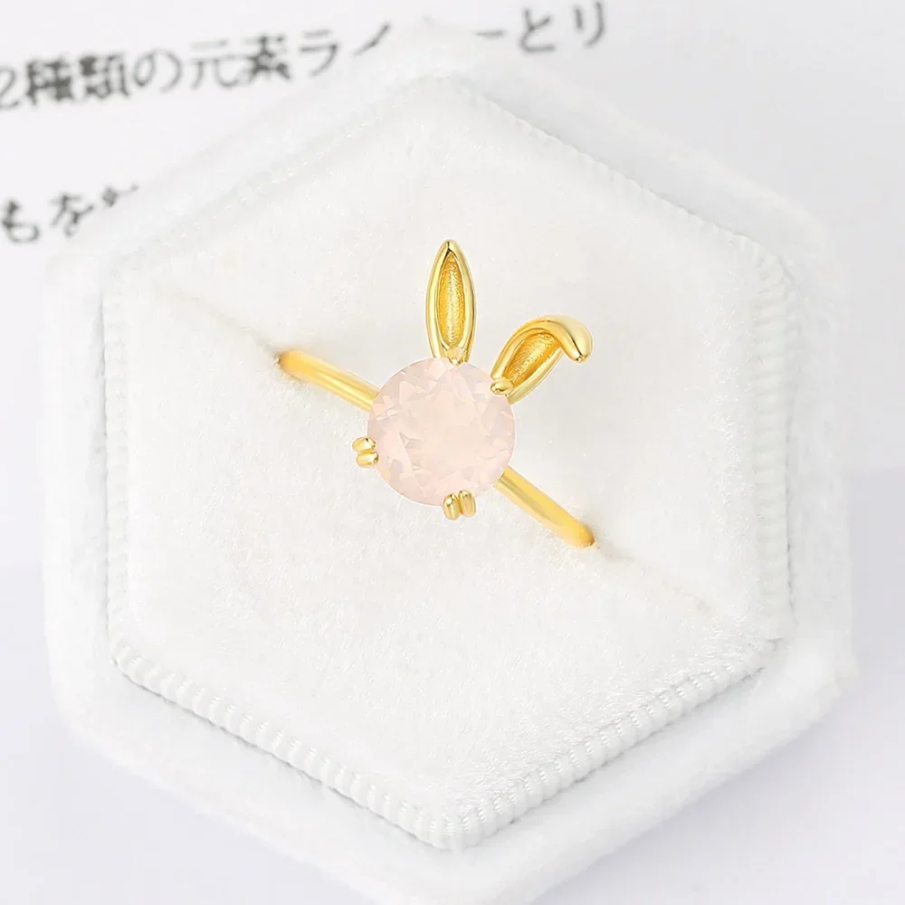 

Classic Y2K New Elegant Sterling Silver Fashion Exquisite Rabbit Ear Lady Light Luxury Women Ring Commemorative Day Jewelry Gift