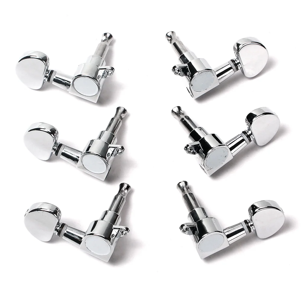 

6Pcs Guitar Tuning Pegs Metal Sealed Machine Heads Set for Acoustic Electric Bass Guitar Tuners Ferrules Screws Bushings