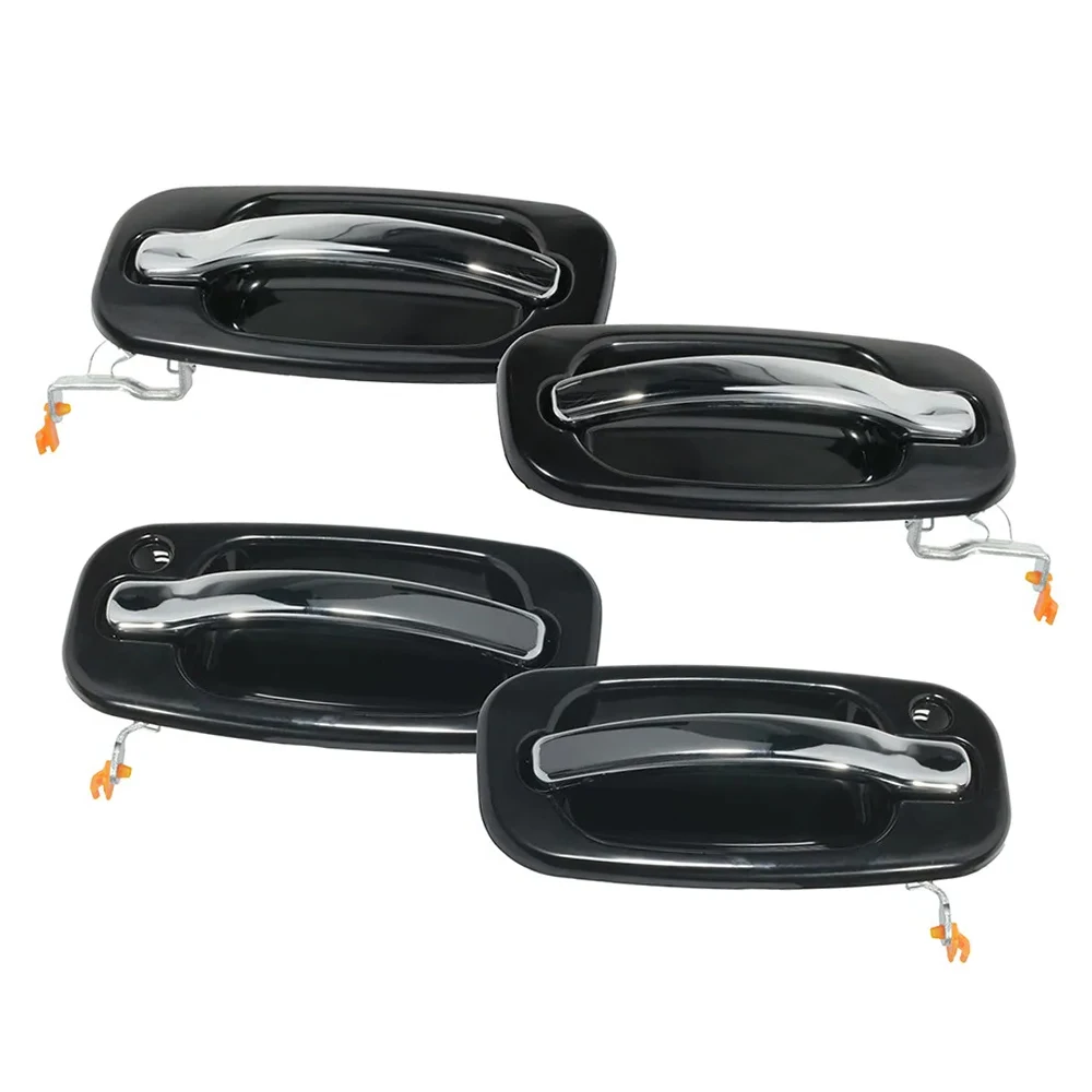 For Chevrolet Avalanche 1500 2500 Cadillac Escalade 2002 2003 2004 2005 2006 Chrome Black Exterior Door Handle Front Rear Set