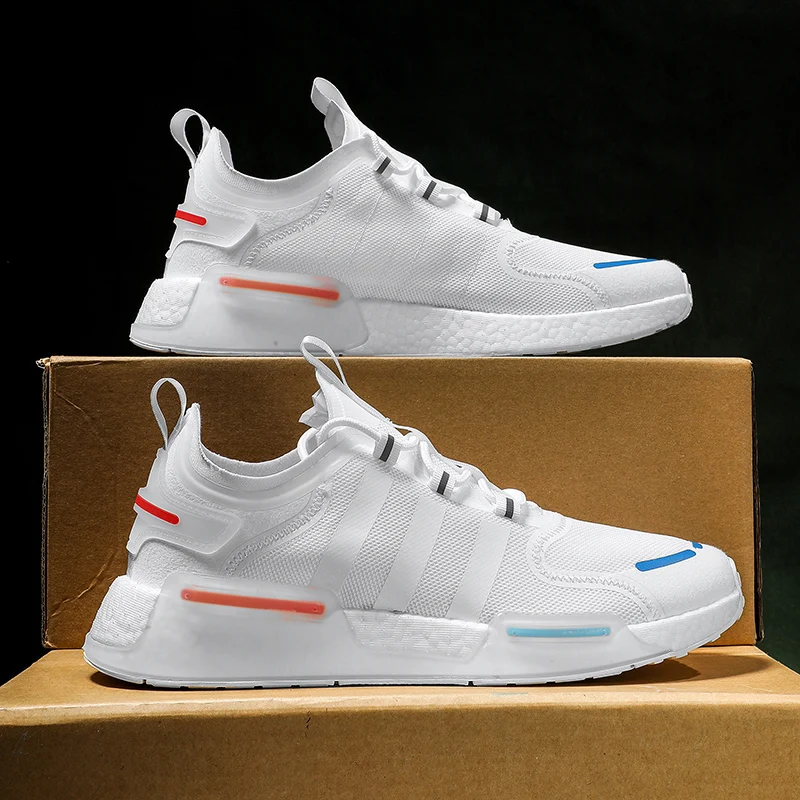 

Fashion Popcorn Sneakers for Men, Large Size, Lightweight, Breathable, Lace-up, Mesh, Black, White, Gray