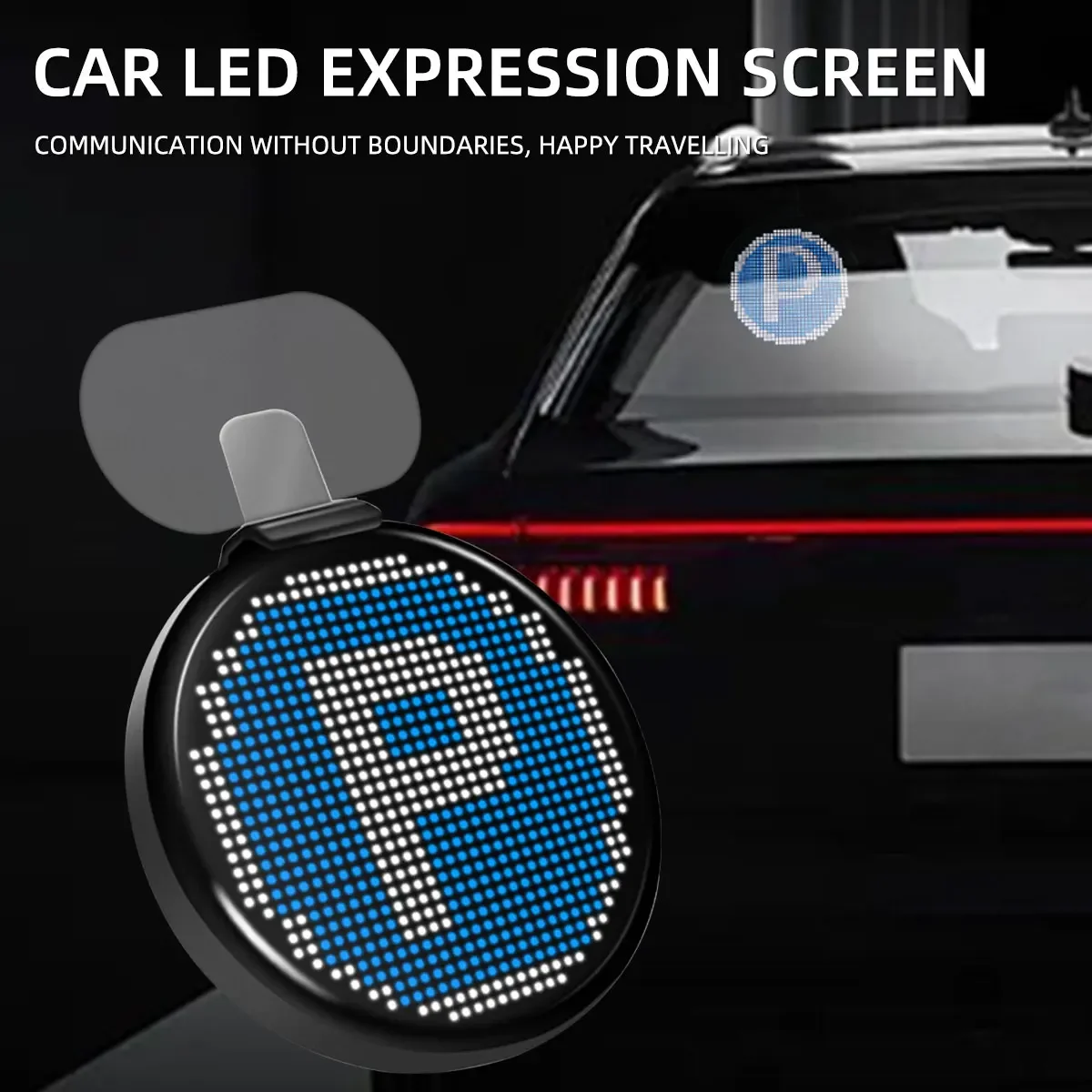 Car LED Screen Sign Bluetooth Scrolling Message App Control with Remote Finger Light Display Sign Custom Text Pattern Animation