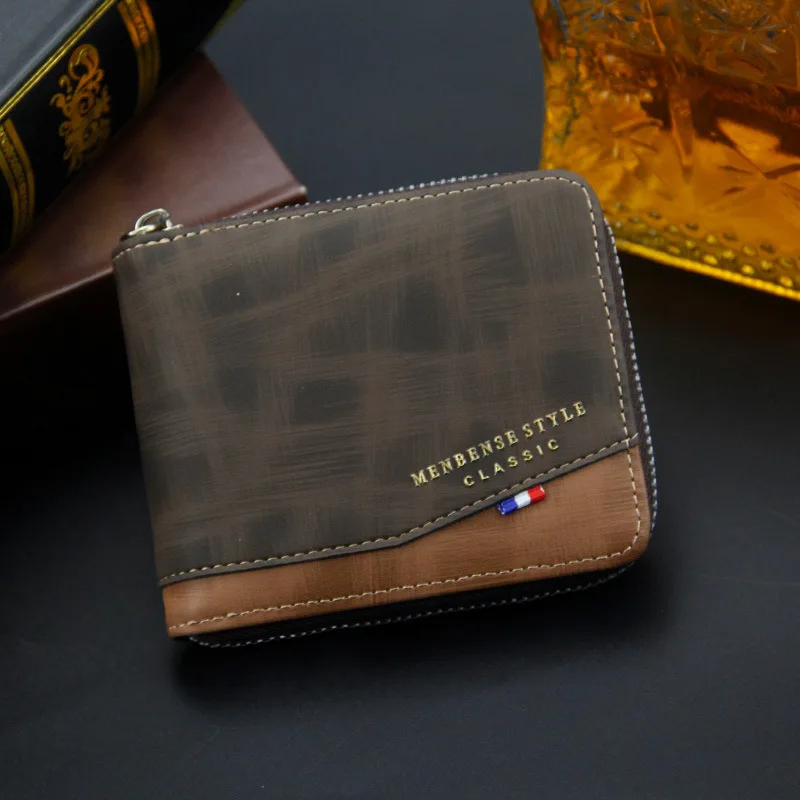 High Capacity Men Wallets Hasp Leather Wallet Multiple Short Card Slots ID Credit Card Holder Coin Vintage Wallet