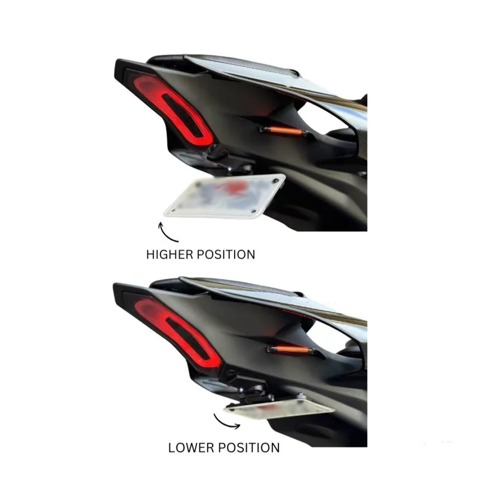 R1 لوحة ترخيص حامل دراجة نارية الذيل مرتب لياماها R1 R1M R1S 2015-2022 2023 2024 2025 قابل للتعديل حامل لوحة أرقام قصيرة