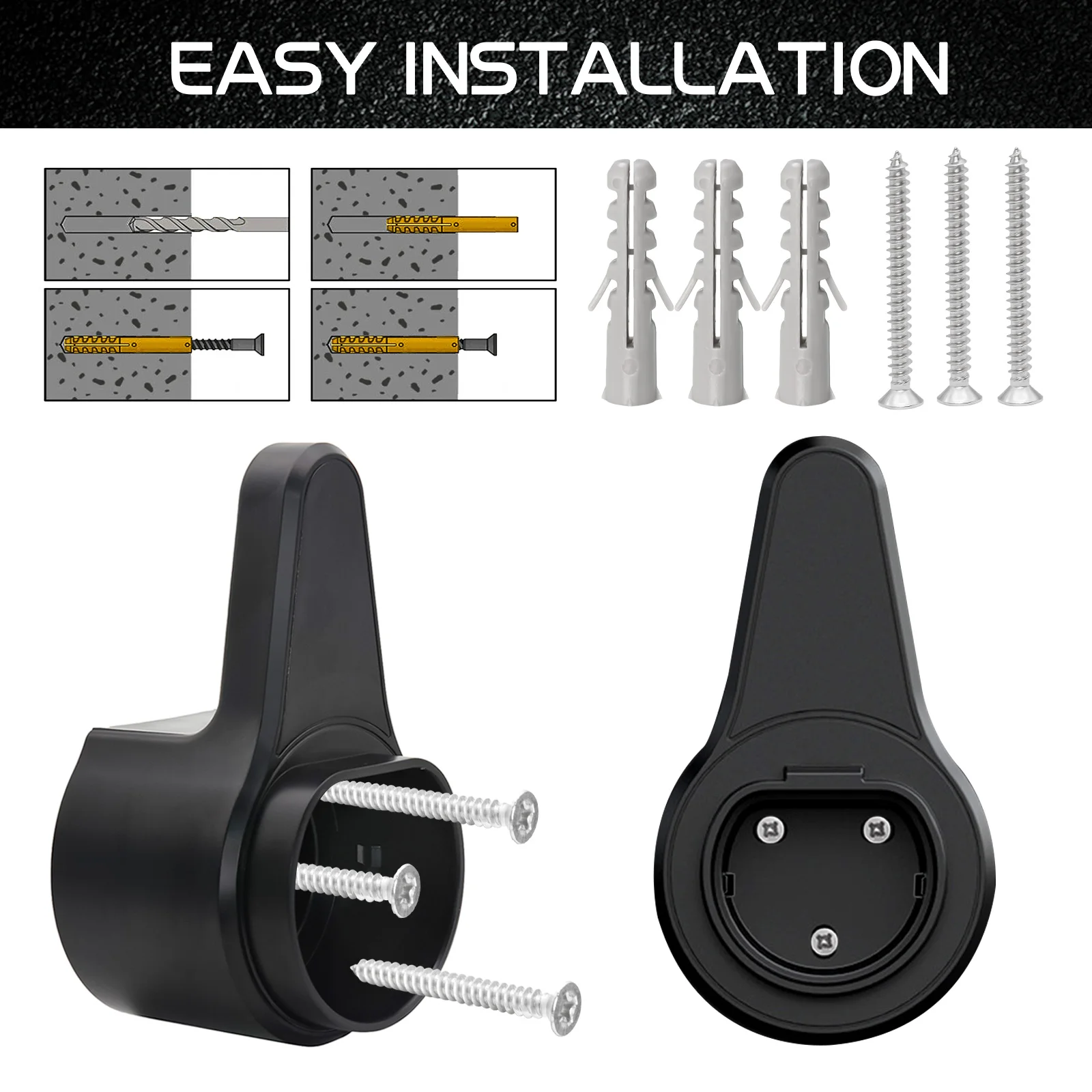 Supporto per caricabatteria da auto EV per veicoli elettrici protezione per cavo di ricarica presa per caricabatterie Wallbox con viti per Tesla