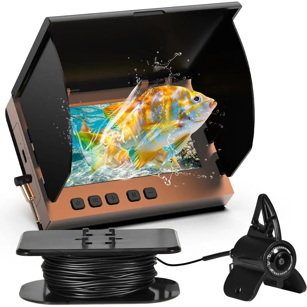 

Underwater Fishing Camera, 4.3 Inch LCD, Infrared Night Vision, Wide Angle IP68 Waterproof Portable Fish Camera for Ice, Lake, B