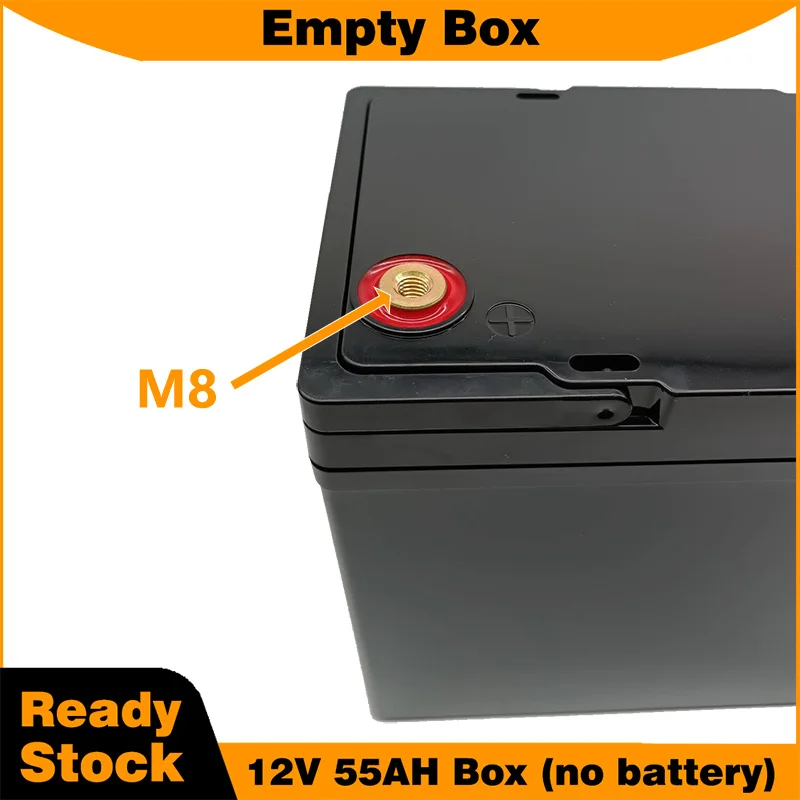 12V 55AH Empty Battery Box with PC handle snap-fit type for battery LiFePO4 box storage box 12.8V lithium-ion without battery