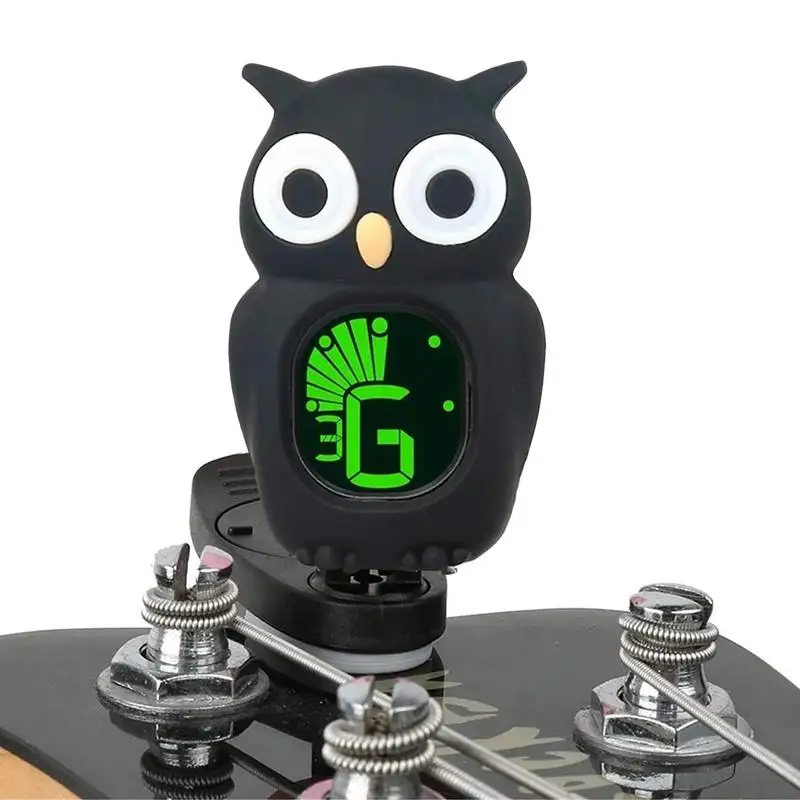 

Bass Guitar Tuner Professional Guitar Tuner Clip On Cartoon Owl Tuners For Musical Instruments LCD Display Ukulele Tuner Guitar