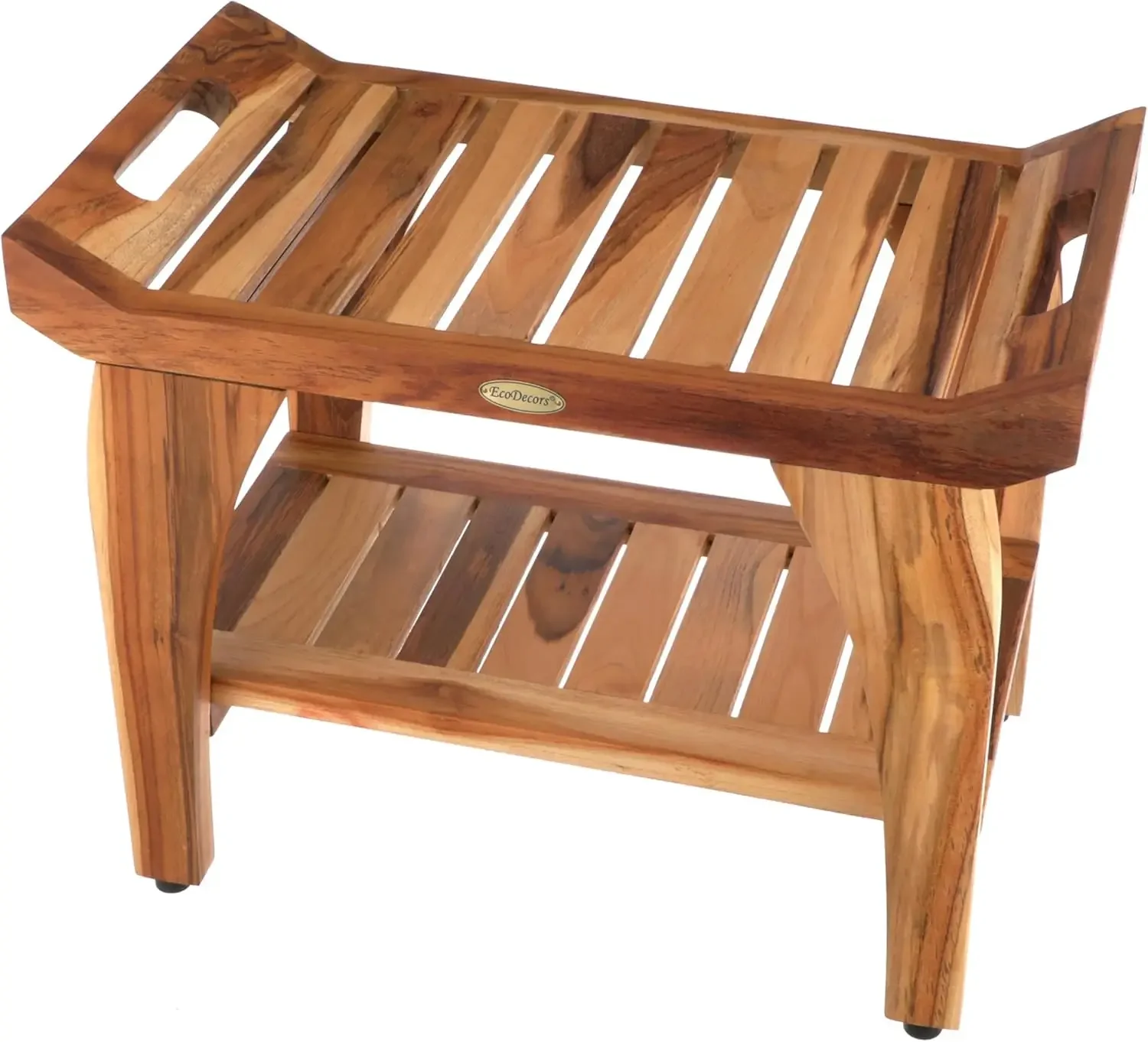 Natural Wood, Teak Shower Bench, Shower Stool Wood, Wood Chair, LiftAide Arms, Bathroom Bench Seat, Bench Waterpro