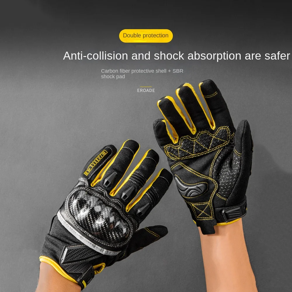 

ENOLD Motorcycle Riding Gloves Men's and Women's Fall Prevention Ventilation Touchable Screen Carbon Fiber Protective Shell