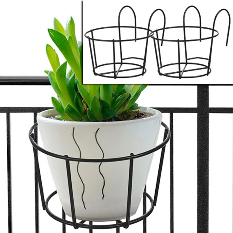 

2 Pcs Hanging Flower Stand Deck Railing Planters Balcony over The Fence Hangers Guardrail Container Planters Outdoor Balcony