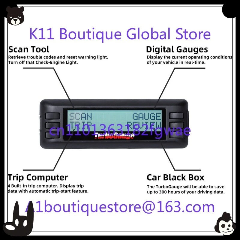 OBD2/EOBD automatic scanning instrument/Asian automotive diagnostic tool turbine instrument 4 in 1 stroke computer TG4
