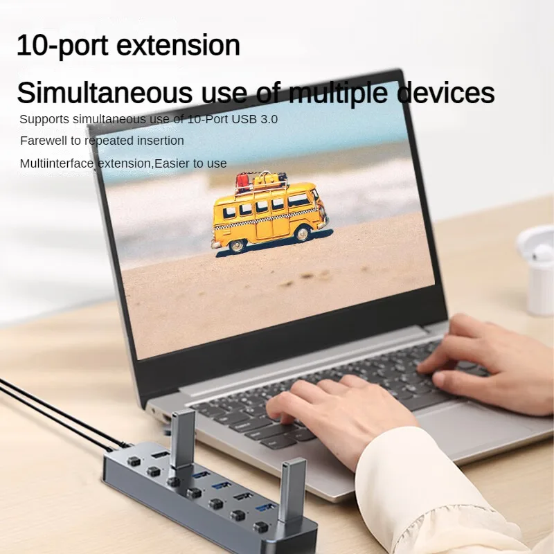 Imagem -06 - Lenovo-liga de Alumínio Docking para Laptop Usb 3.0 Splinter Conector para Disco Rígido Teclado e Mouse Cabo de Extensão Dock 10 em 1