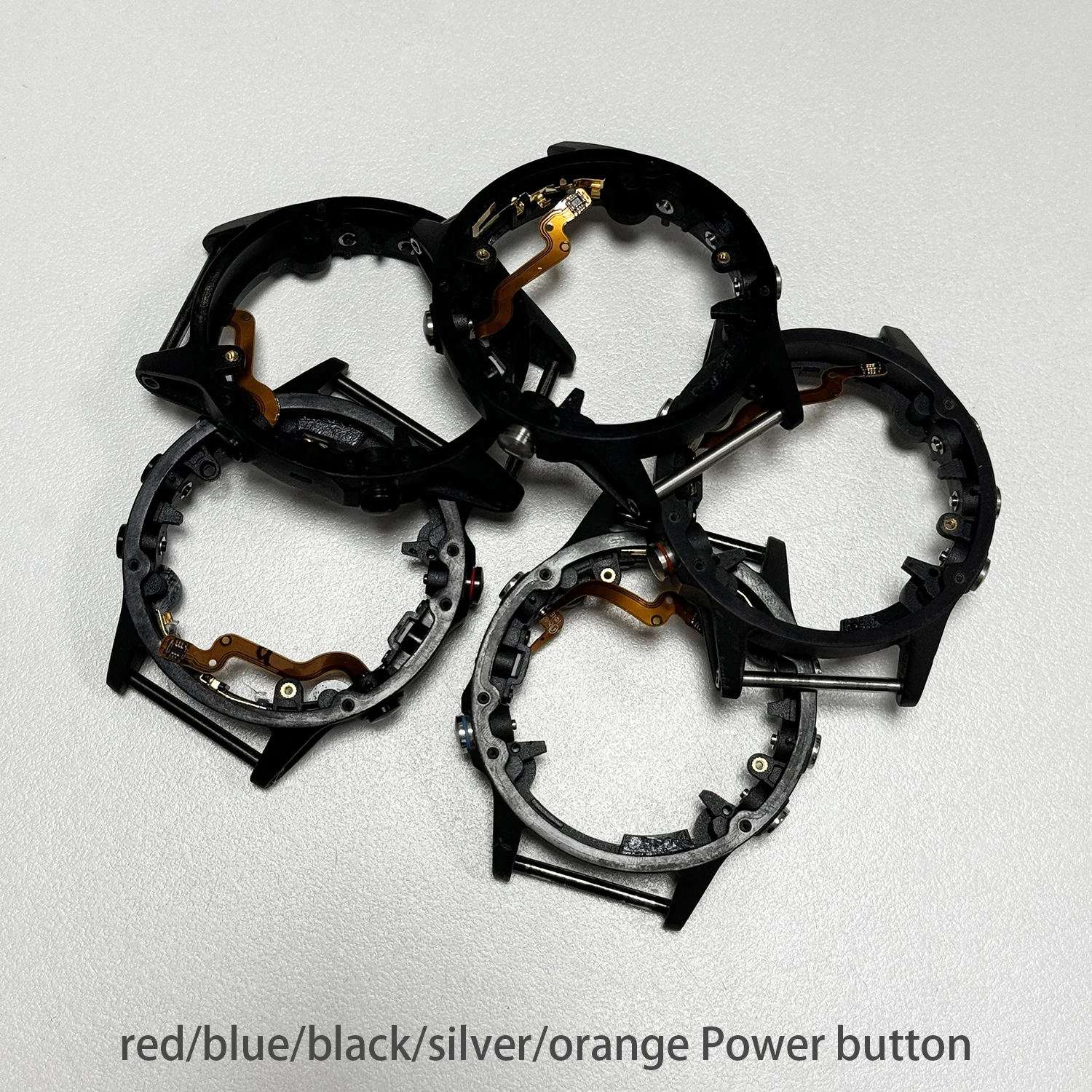 Mittelrahmen für Garmin Fenix 5 / 5 Sapphire / 5 Plus – Rückabdeckung mit Tasten, Mittelgehäuse mit Power-Taste zur Reparatur