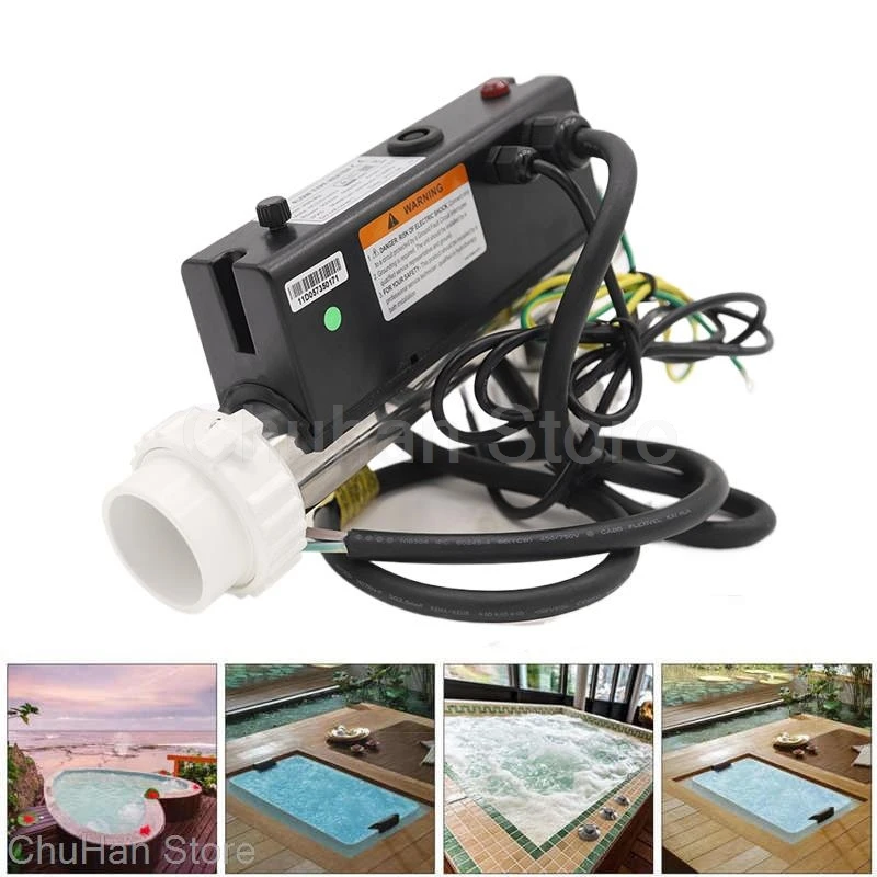 2KW 3KW Bathtub Electric Tankless Water Heater Massage SPA Pool Water Heater Thermostat Circulating For IPX5 Waterproof H30-R1