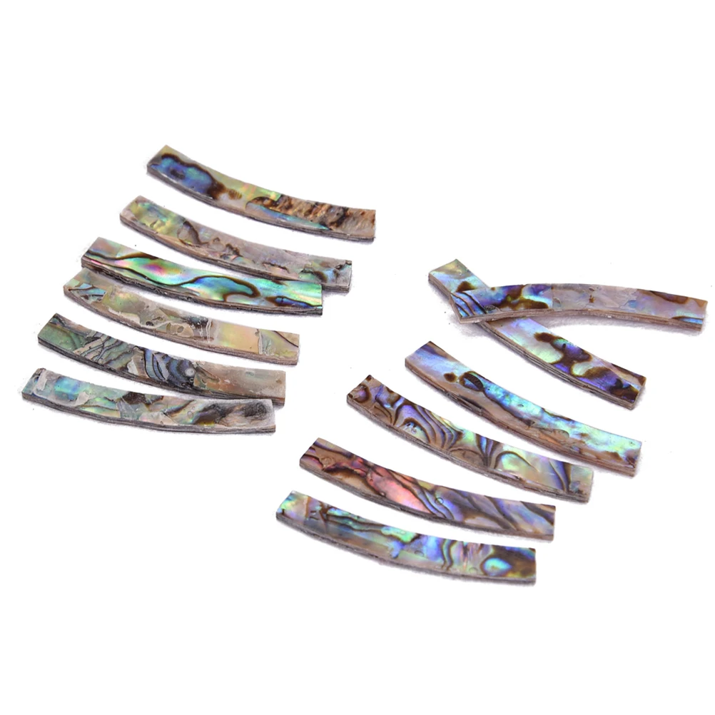 

12pcs 5Mm Rosette Guitar Decal Paua Abalone Shell Curved Strips Sound Hole Inlay Easy Apply Remove Guitar Decals