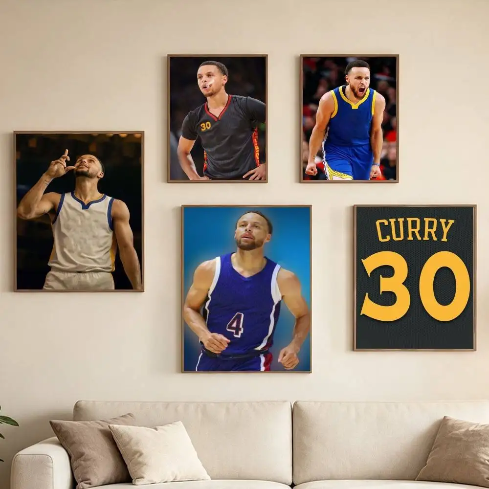 Stephen Curry-Y Basketball Sports-S Poster Waterproof Wall Art Sticker For Bar Living Room Vintage Decor High Quality Print Gift