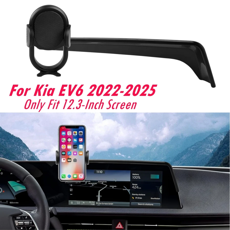 

Поворот на 360 градусов Phone Moun для Kia EV6 12,3-дюймовый экран 2022-2025 Автомобильный держатель телефона для сотового телефона EV6 Автомобильные подставки для рук
