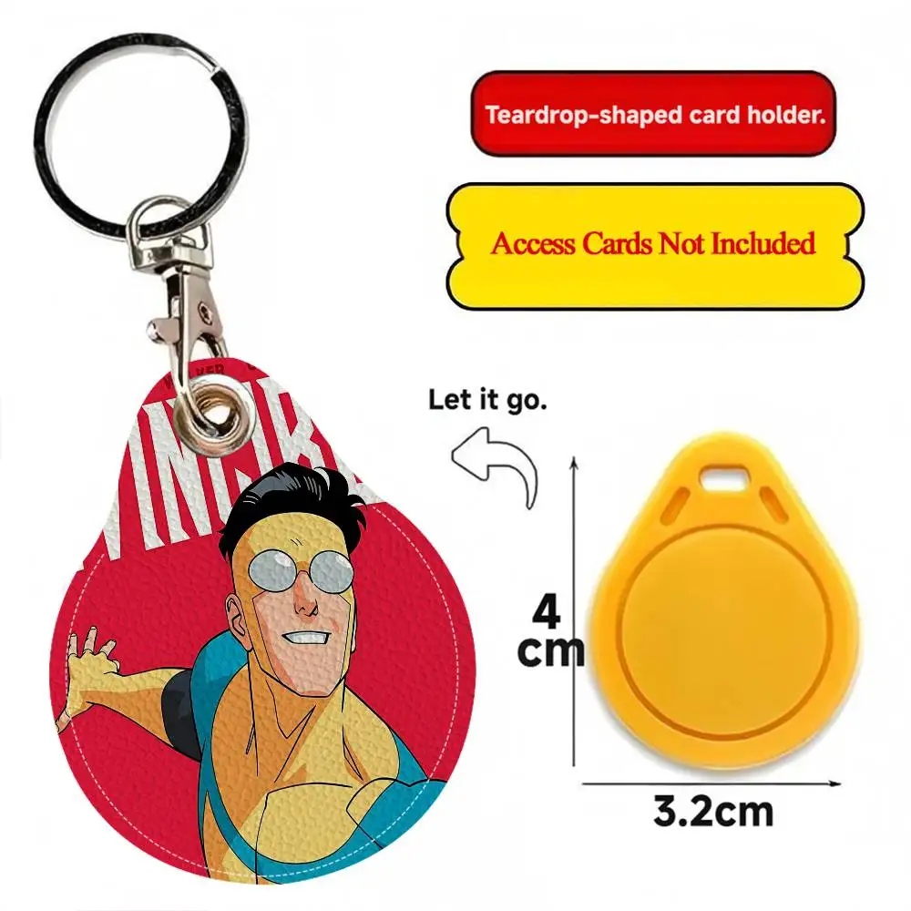 I-Invincible Cartoon Mini Water Drop Shape Community Access Card Holder Elevator Card Sensor Drop Card Protector Keychain