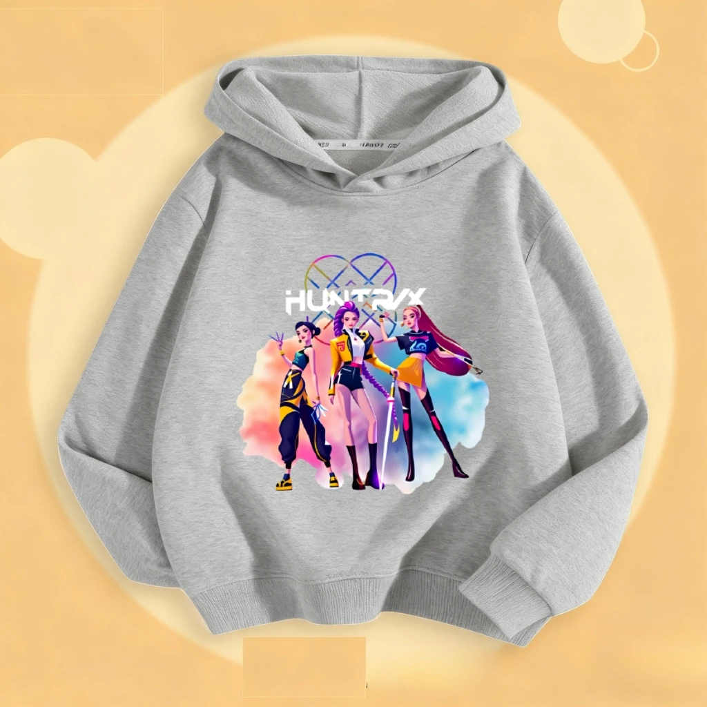 أزياء شعبية للأطفال هوديس طفل الفتيان والفتيات Huntrix مقنعين البلوز بلوزات بأكمام طويلة ملابس الأطفال ربيع جديد 2026 #2