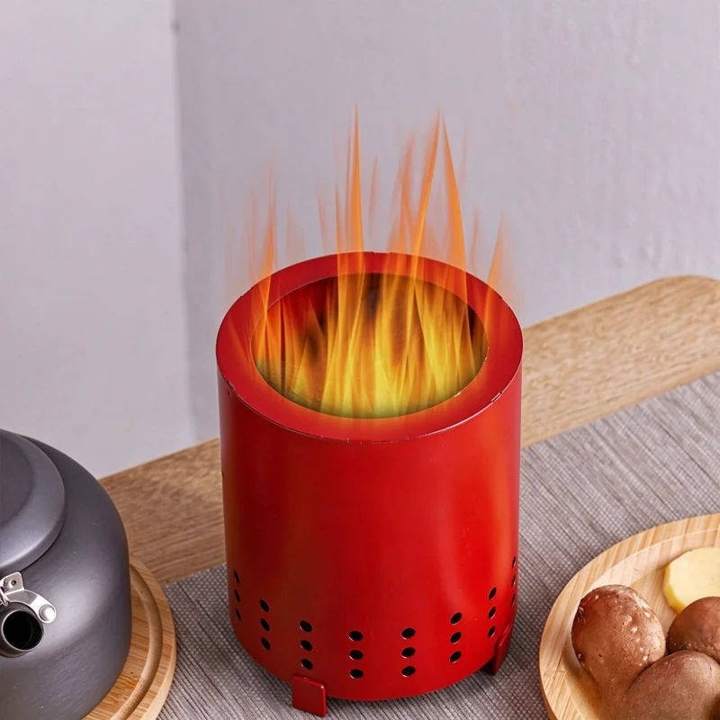Tabletop Fire Pit,Low Smoke Portable Stove for Outdoor Camping Heating,Works with Wood FuelsStove Safe Burning Grilling Stove