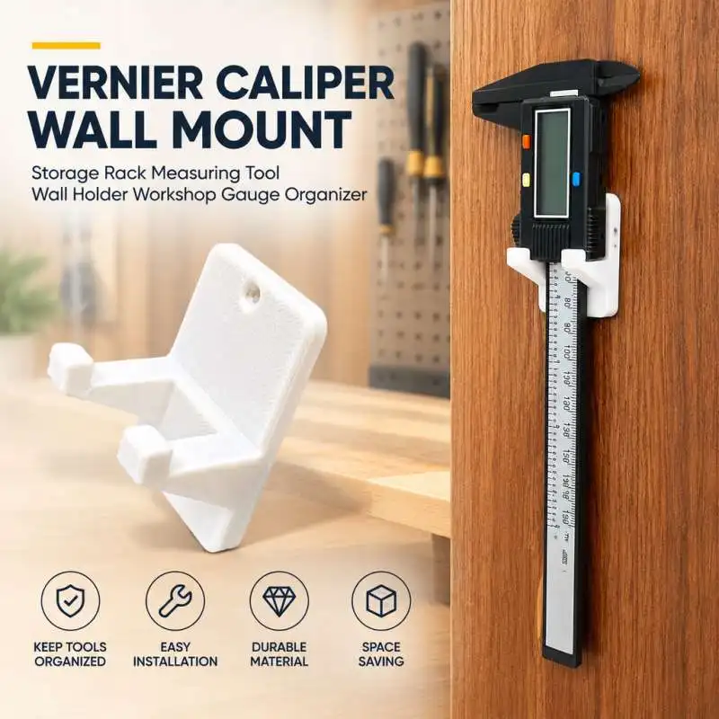 Wall Hanging Vernier Caliper Storage Holder Workshop Measuring Instrument Rack Tool Wall Mount Organizer Bracket