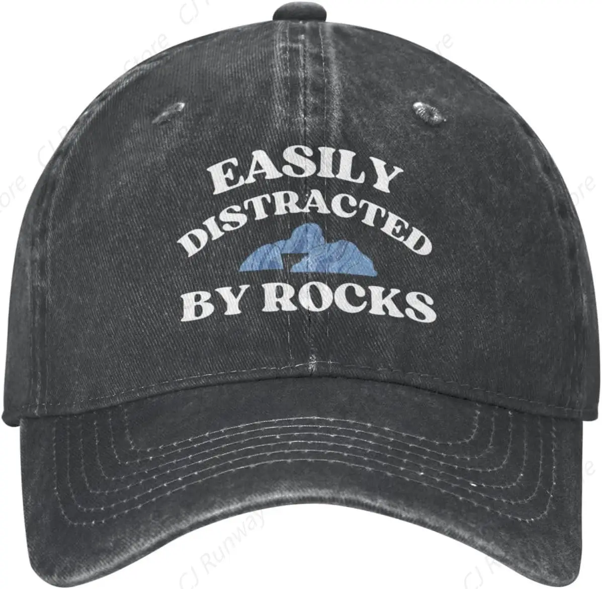 Easily Distracted by Rocks Hat for Men Women Funny Dad Tracker Hat Baseball Cap