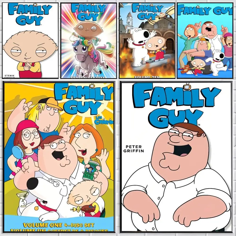 Cute Cartoon F-Family Guy Poster Stylish Wall Art for Bedroom Living Room Bar Café Home Decor Gift