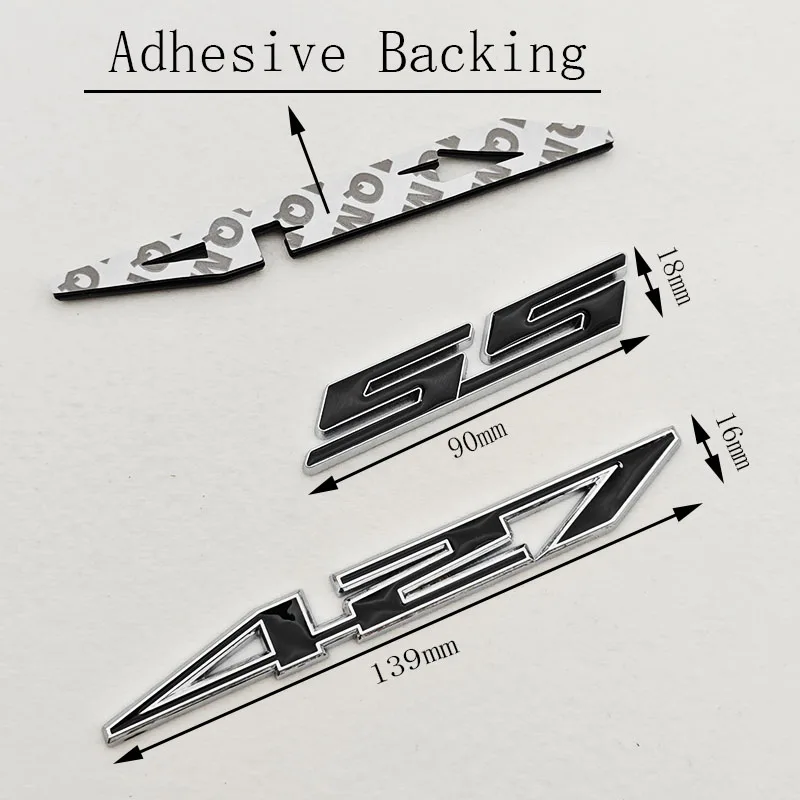 ثلاثية الأبعاد شعار معدني 427 SS سيارة ملصق الحاجز الجانب شارة الخلفي الجذع شعار مائي لشروليه SS 427 سيارة التقييمات العالمية #4