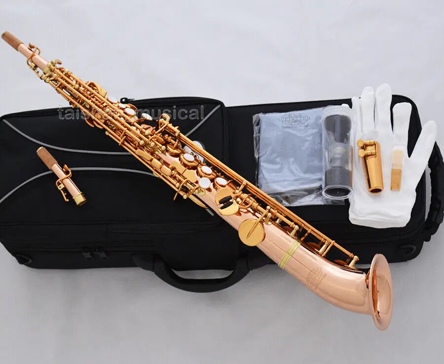 

Professional Rose Brass Soprano saxophone Bb Saxello Sax Curved bell WSS-651