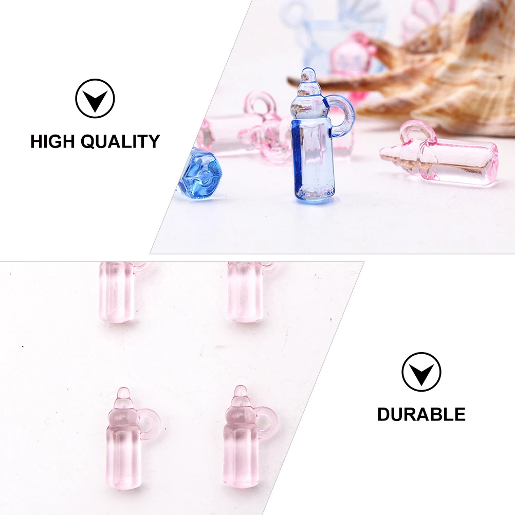 

48pcs Acrylic Milk Bottle Decor Transparent Decoration Mini Photo Props Diy Embellishment Table Ornament Craft