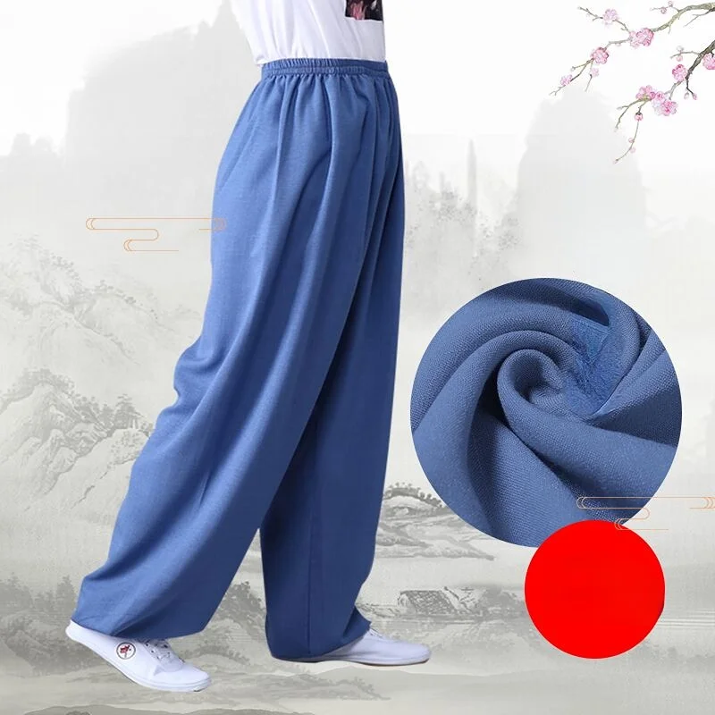 Martial Arts Tai Chi Yoga Pants Cotton and Linen Kung Fu Fitness Dance Running Pants Men Women Morning Exercise Clothing