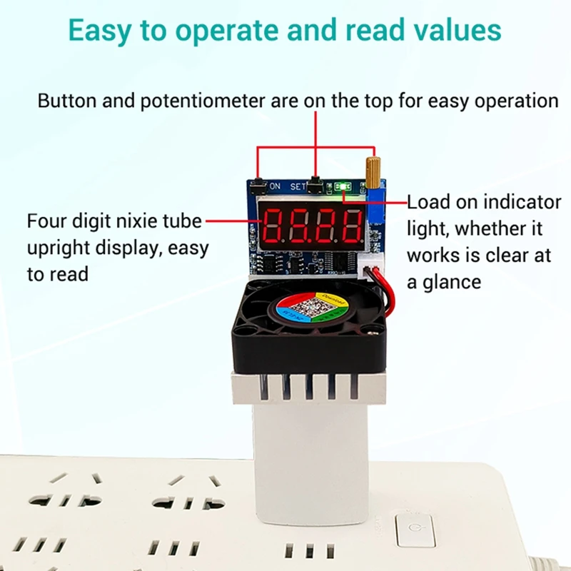 35W อิเล็กทรอนิกส์ทดสอบโหลดตัวต้านทานอินเทอร์เฟซ USB แบตเตอรี่ Discharge เครื่องทดสอบความจุพัดลมปรับโมดูล ZK-EL35