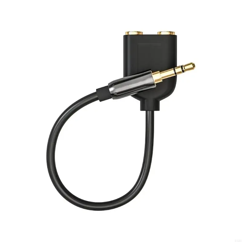 

3.5mm Male to 2 Female Port Adapter Splitter Extension Cable Headphone Y Splitter Converter Cord for Phone Tablet PC