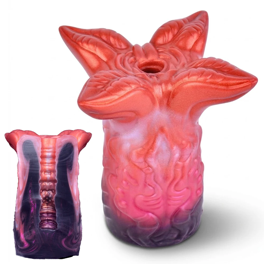 GEEBA Monster Plant Fantasy Male Masturbator Colorful Silicone Adult Onahole Realistic Vagina Pocket Pussy Stroker Adult Sex Toy