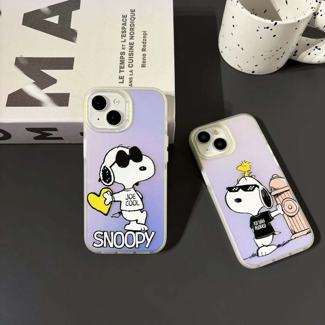 مضحك سنوبي Chok Play كول جراب هاتف آيفون 16 15 14 برو زائد 13 12 11 برو ماكس النظارات الشمسية سنوبي الليزر غطاء مقاوم للصدمات