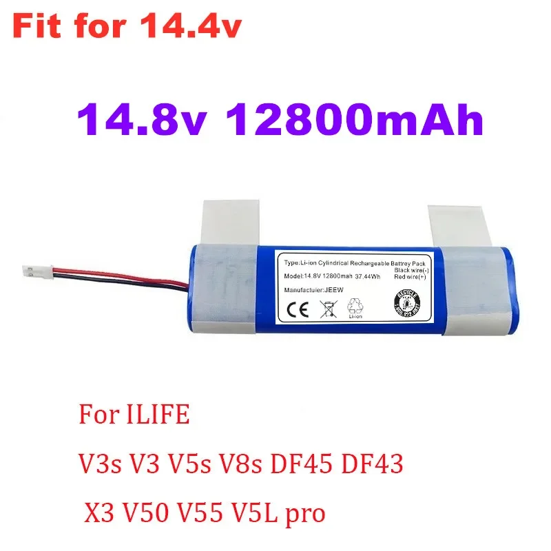 

Genuine 14.8 V12800mah 18650 Lithium Battery For ILIFE V3s Pro, V50, V5s Pro, V8s, x750 Robotic Vacuum Battery