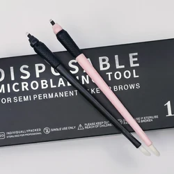 10/50Pcs Disposable Microblading Pen 18U Permanent Makeup Eyebrow Manual Tattoo Pen