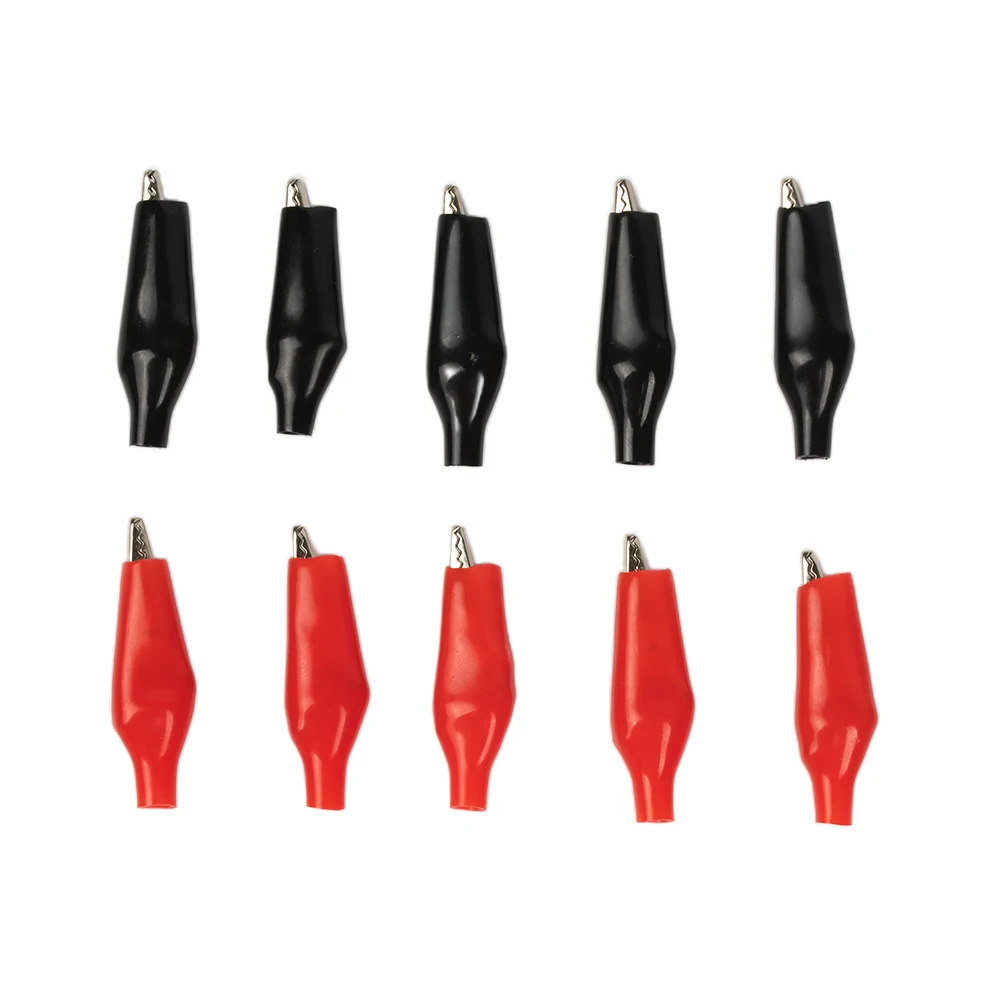 10Pcs 5A Insulated Crocodile Clips Alligator Clip Crocodile Adapter For Multimeter Pen Test Lead Cable Insulated