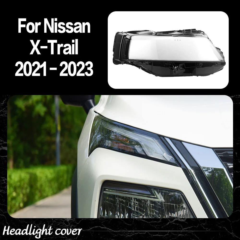

For Nissan X-Trail 2021 2022 2023 Headlight Cover Transparent Lamp Shade Headlamp Shell Plexiglass Auto Replacement Parts