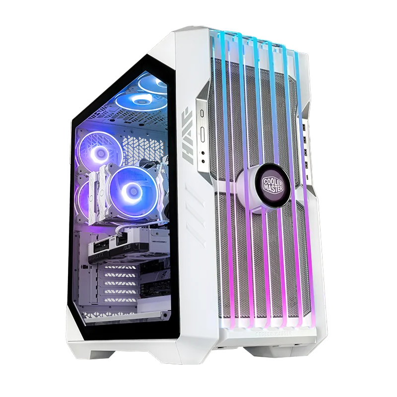 Cooler Principal HAF 700 EVO Carcasa, Blanco, Torre Completa, 4 X USB 3.2 Gen 1 Tipo A, 1 X Lado de Vidrio E-Atx Multicámara 5X Ventilador Argb