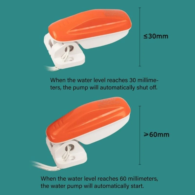D0UC Permanent ABS Vessel Bilge Fan Change Automatic Drain Transducer 12V 24V 32V Water Stage Detection