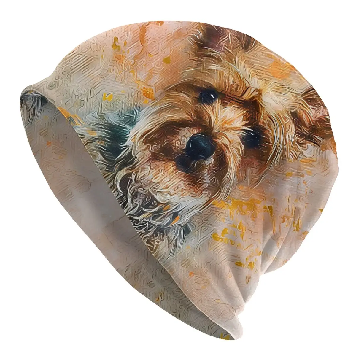 Yorkshire Terrier Thin Skullies Beanies Caps Oil Painting Hat Sport Sports Bonnet Hats for Men Women