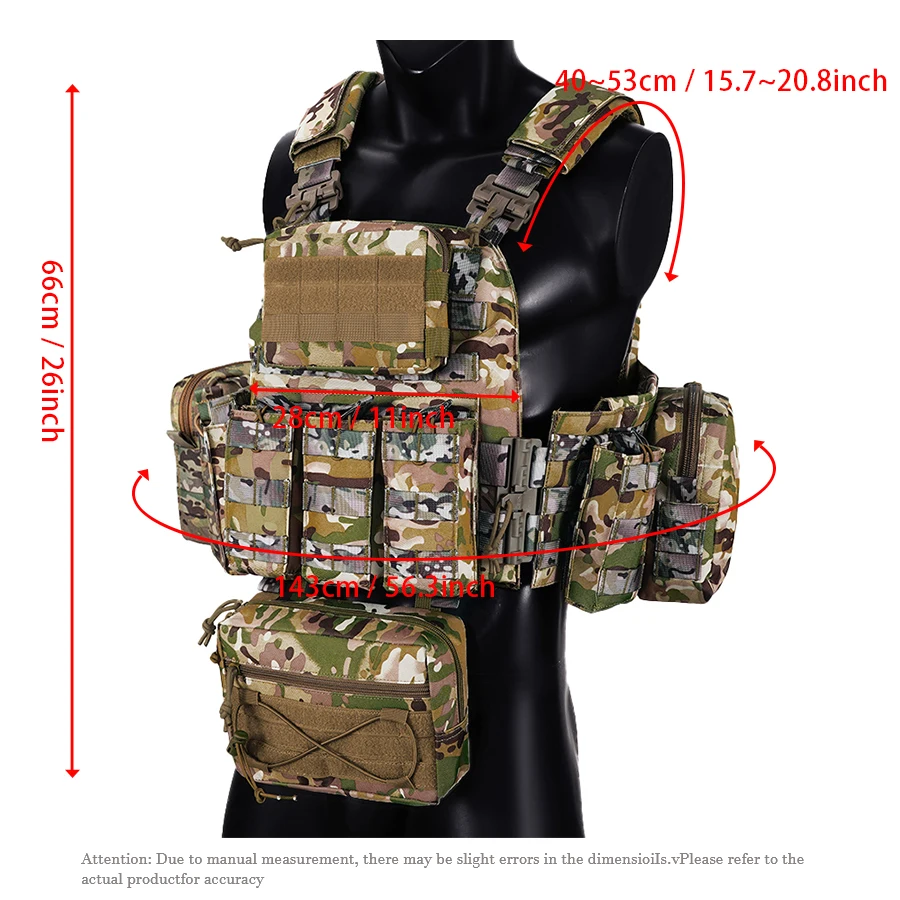سترة متعددة الوظائف مقاومة للاهتراء قابلة للتنفس، سترة سريعة الفصل، معدات مموهة لنظام تمديد MOLLE #5