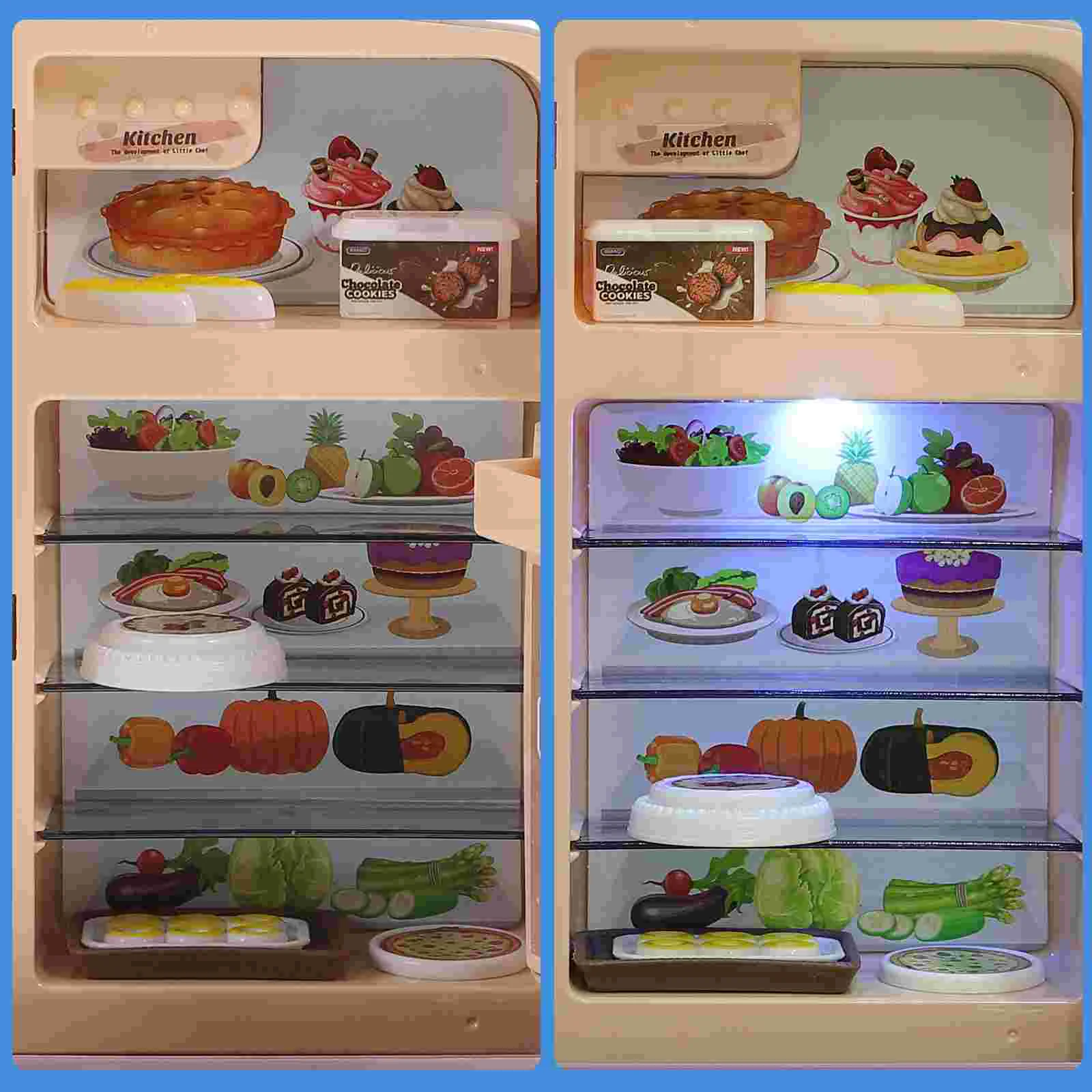 Kitchen Simulation Refrigerator Miniature Items Toy Accessories Foods Decoration Plastic Stuff Tiny House Child Toys