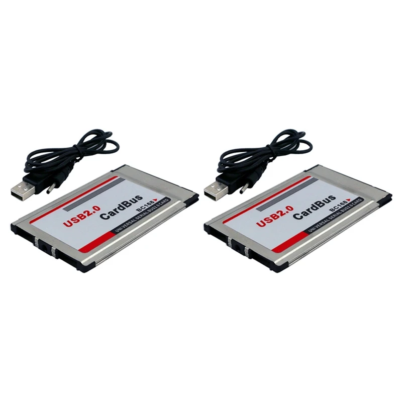 

2X PCMCIA To USB 2.0 Cardbus Dual 2 Port 480M Card Adapter For Laptop PC Computer