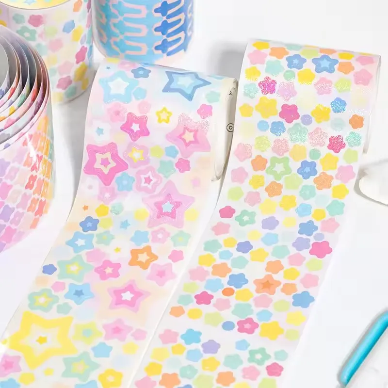 1 لفة ضوء النجوم التجوال شريط مزخرف سجل القصاصات الكولاج الديكور هدية التعبئة والتغليف Diy بها بنفسك الشريط اليدوية #4