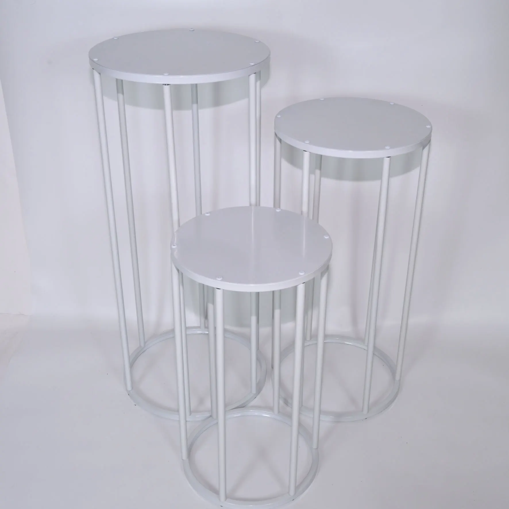 White Cylinder Pedestal Dessert Stands for Party Cake Decoration Wedding Banquet Flowerball Display Home Plant Support Frames