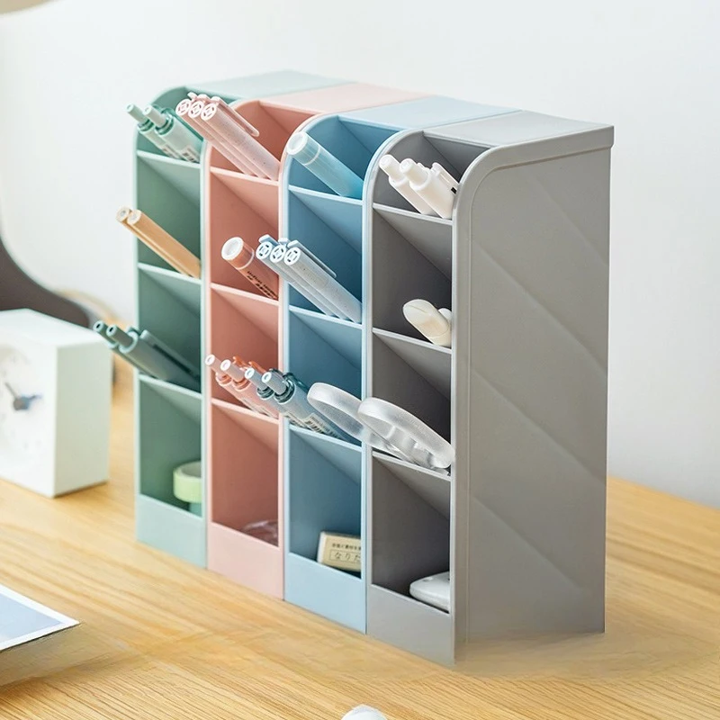 Pen Organizer Desk Organization Cute Desk Pencil Markers Cup Holder Storage Box Set Multifunctional Stationary For Home & Office