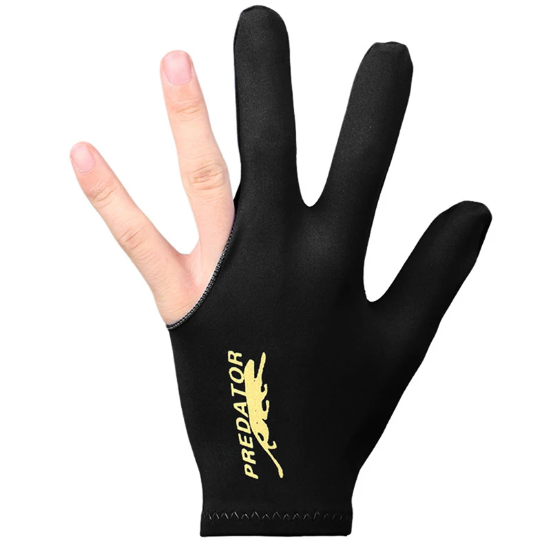 

1 Pcs Three Fingers Full-Finger Snooker Pool Cue Billiard Glove for Left Hand Lycra Fabrics Embroidery Billiard Accessories