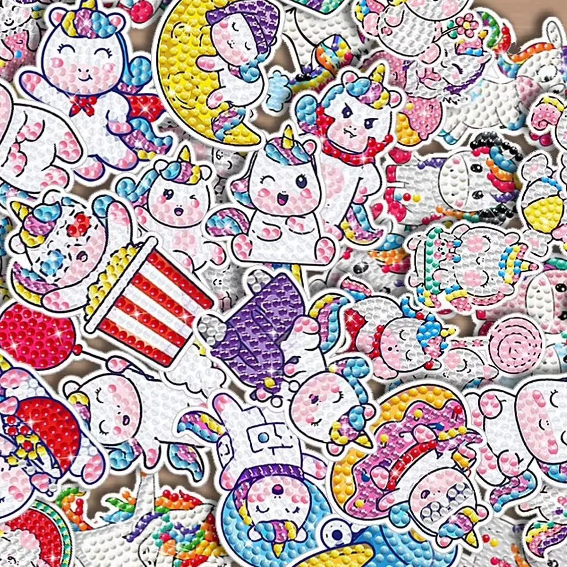 

Rainbow Unicorn Diamond Painting Sticker DIY Hot-selling Anime Character Birthday Kids Gift Ornament Souvenirs